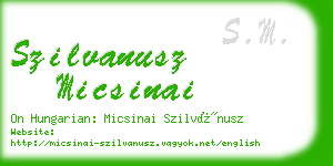szilvanusz micsinai business card